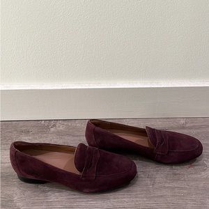 maroon women’s slip ons, clark’s, 8.5, flats, loafers